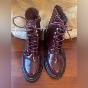 Maroon combat boots